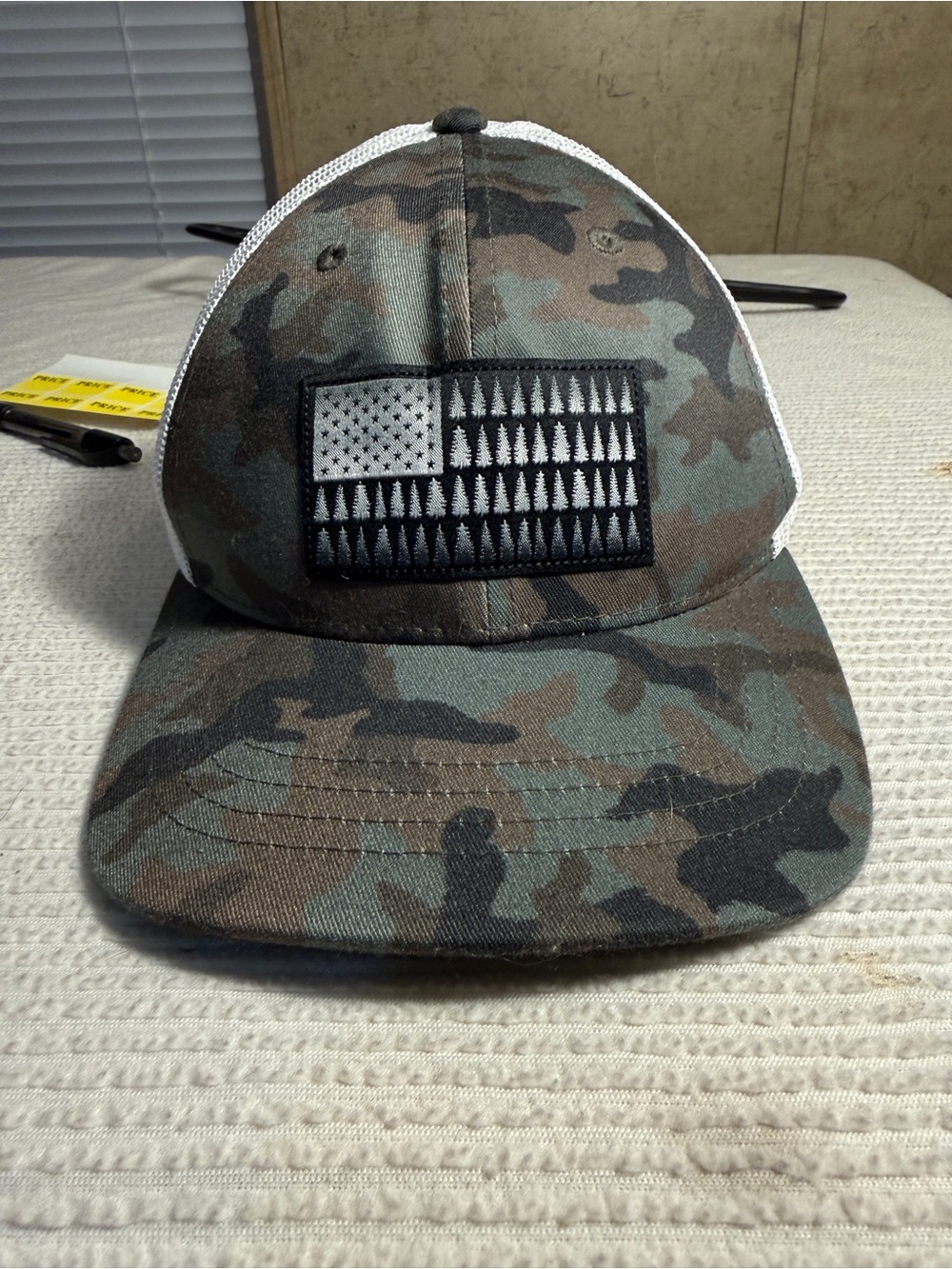 Columbia Camo Trucker Hat with Black Patch